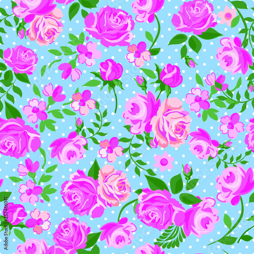 Shabby chic inspired  florals seamless background