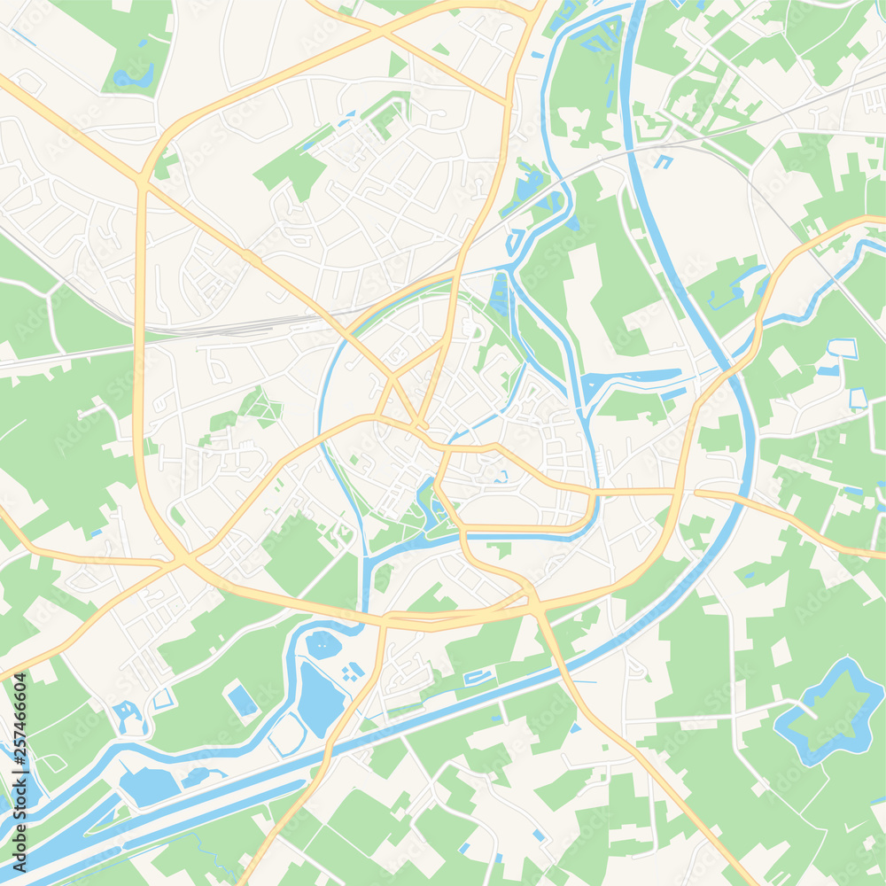 Lier , Belgium printable map