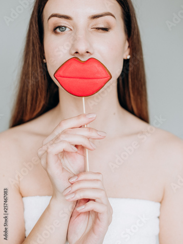 woman big lips joke salon cosmetology.skin photo