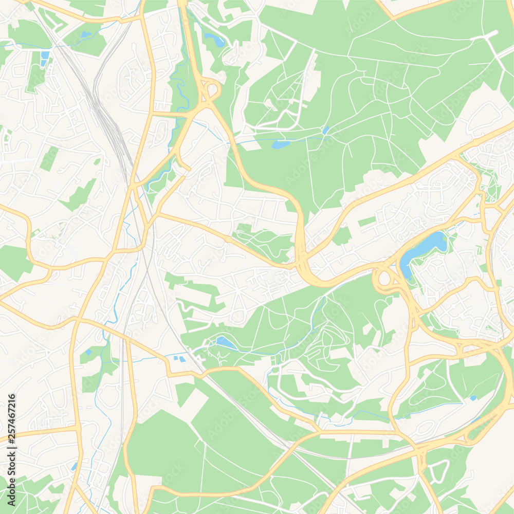 Naklejka premium Ottignies-Louvain-la-Neuve, Belgium printable map