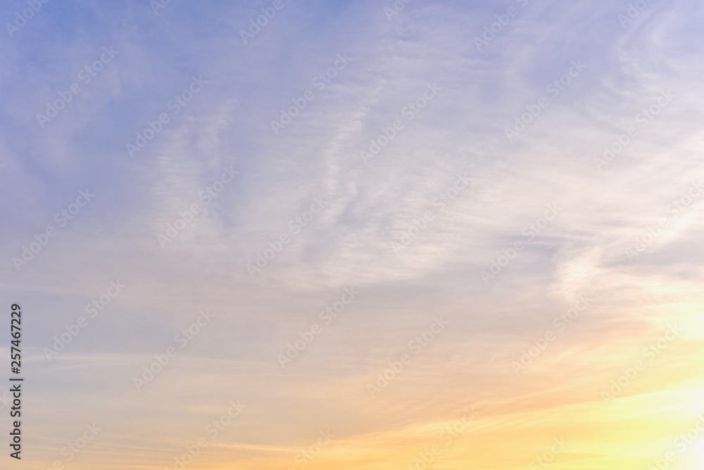 Background of Sunset Sky with Clouds