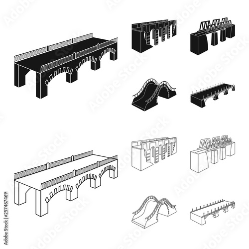 Isolated object of connection and design logo. Collection of connection and side vector icon for stock.