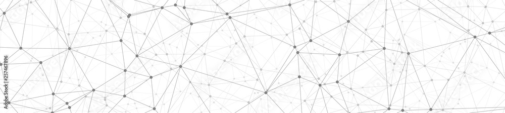 Artificial intelligence digital transformation, connected lines and dots geometric abstract vector wide banner background Artificial intelligence digital transformation, connected lines and dots geometric abstract vector wide banner background
