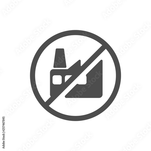 plant pollution forbidden prohibition sign icon. stop air pollution to save environment and ecology of earth
