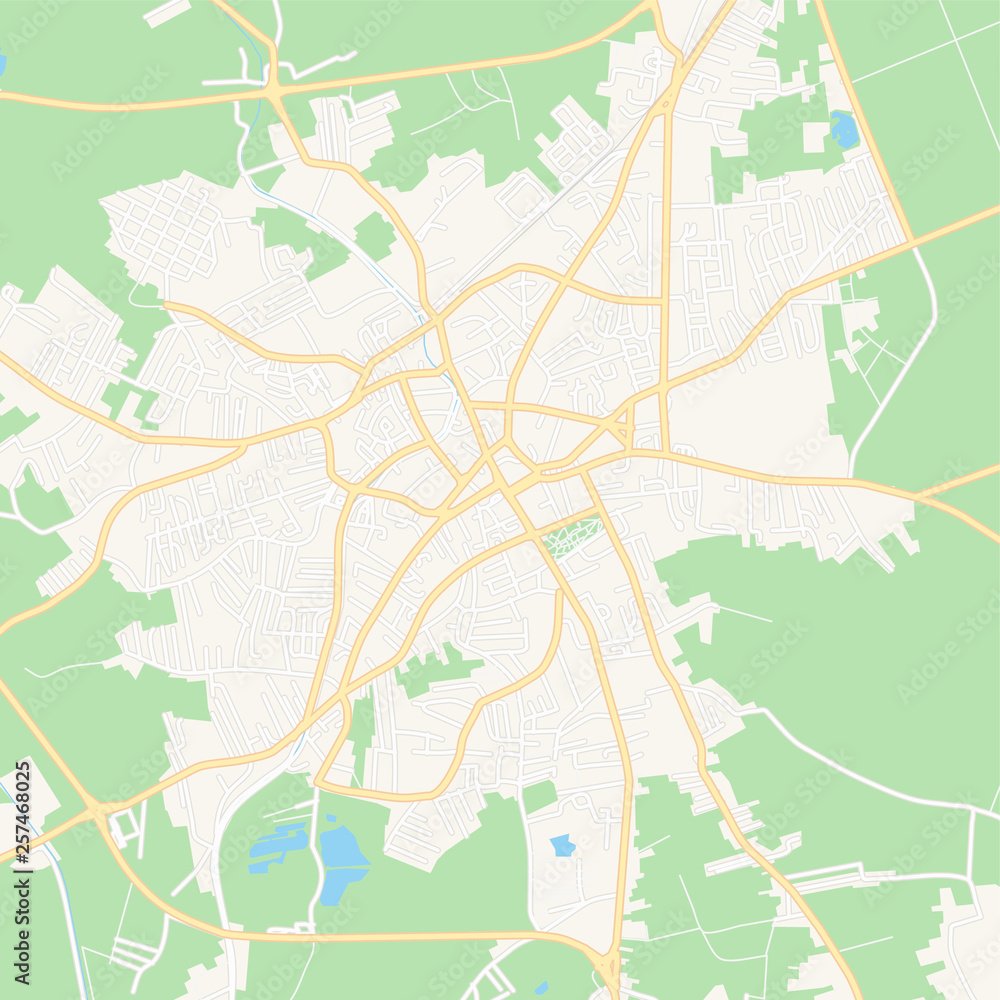 Fototapeta premium Bijeljina, Bosnia and Herzegovina printable map
