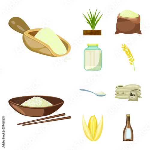 Isolated object of food and organic logo. Set of food and agricultural stock vector illustration.