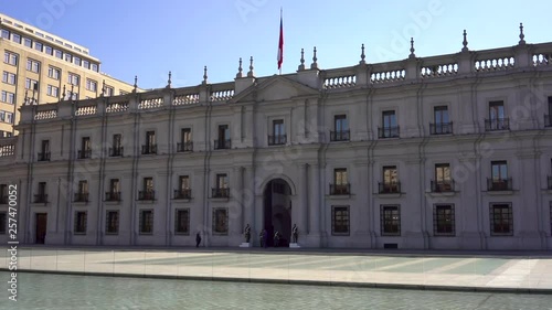 The Moneda palace in Santiago de Chile, Chile, South America. photo
