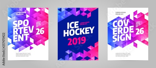 Layout poster template design for sport event, tournament, championship or ice hockey. Slovakia 2019.