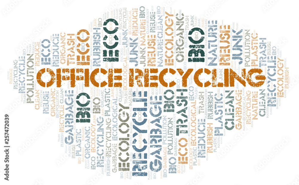 Fototapeta premium Office Recycling word cloud.