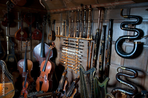 A collection of musical instruments photo