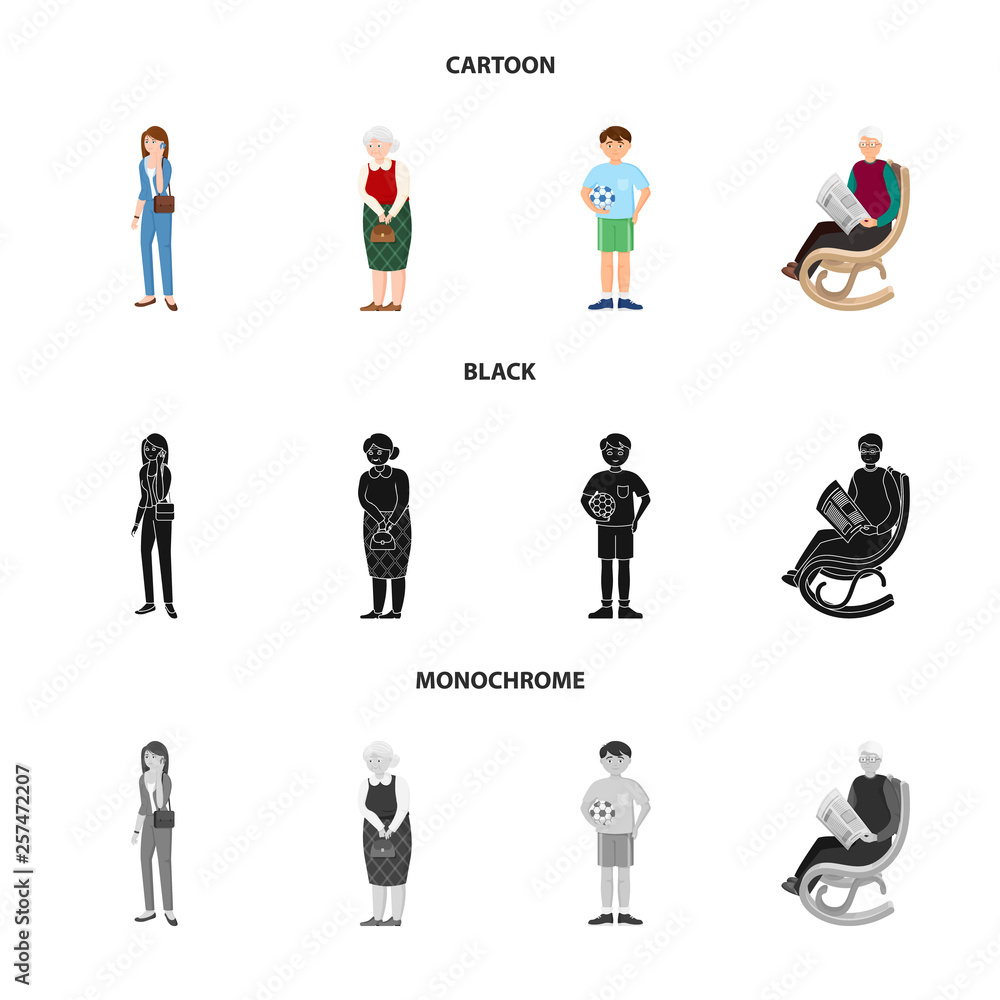 Vector design of character and avatar logo. Collection of character and portrait stock symbol for web. Vector design of character and avatar logo. Collection of character and portrait stock symbol for web.