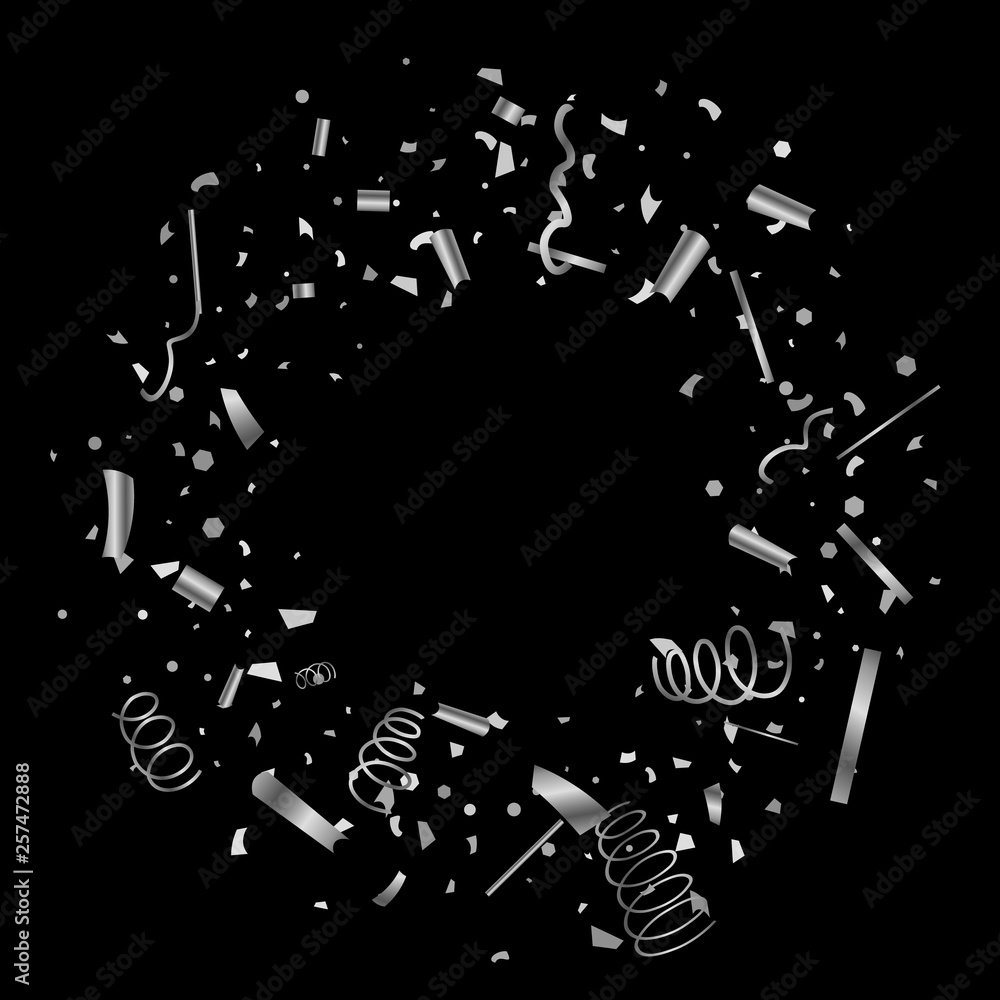 Silver texture glitter on a black background. Silver texture glitter on a black background.