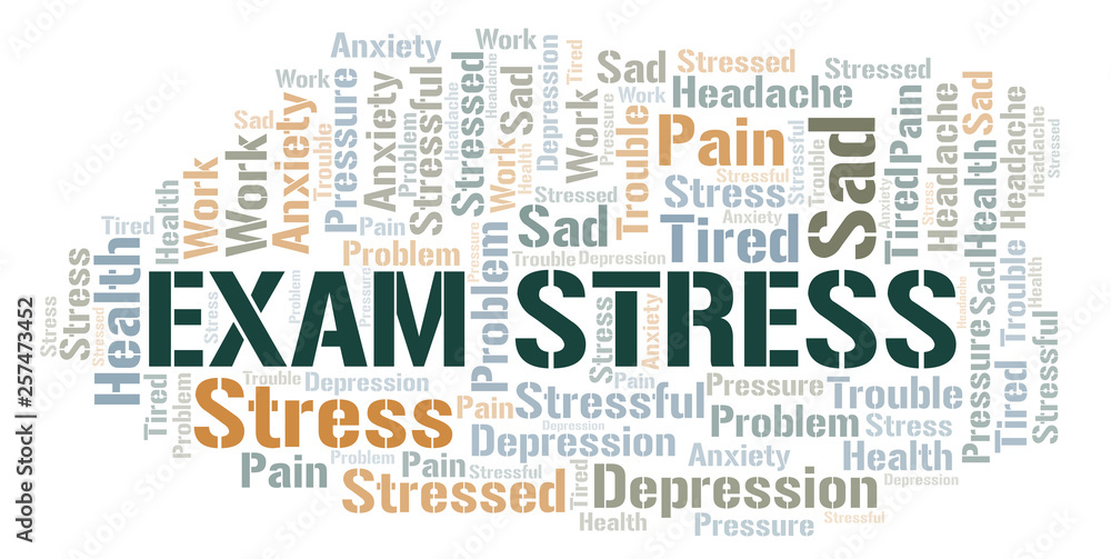 Exam Stress word cloud.