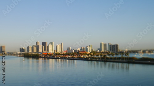 Miami Beach with - port harbor and downtown