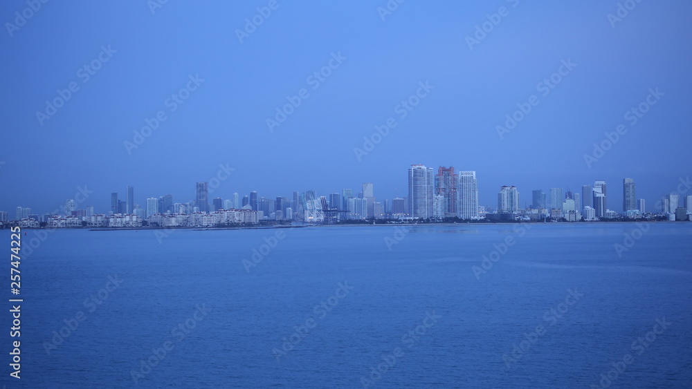 Waterfront of Miami in the early morning