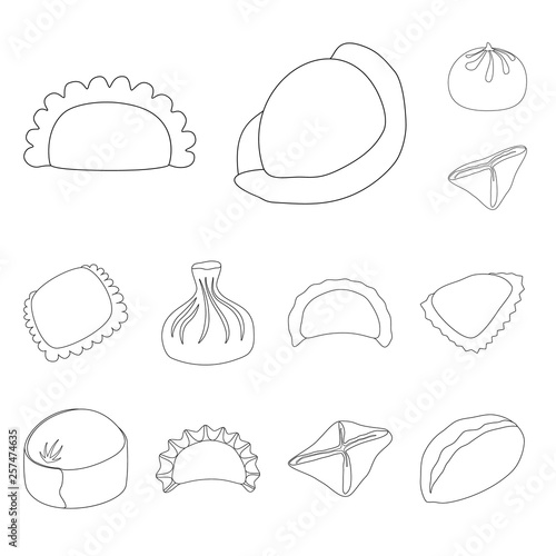 Vector illustration of food  and dish icon. Collection of food  and cooking vector icon for stock.