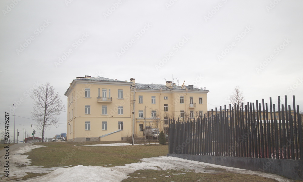 three-storey house on the outskirts of the city three-storey house on the outskirts of the city