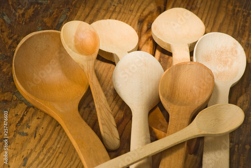 wooden spoons on the table