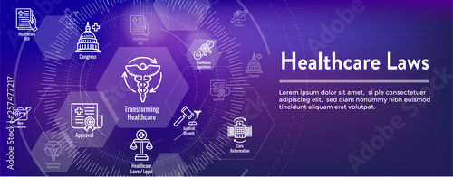 Health Laws and Legal icon set depicting various aspects of the legal system