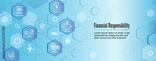 Personal Finance & Responsibility Icon Set - Web Header Banner