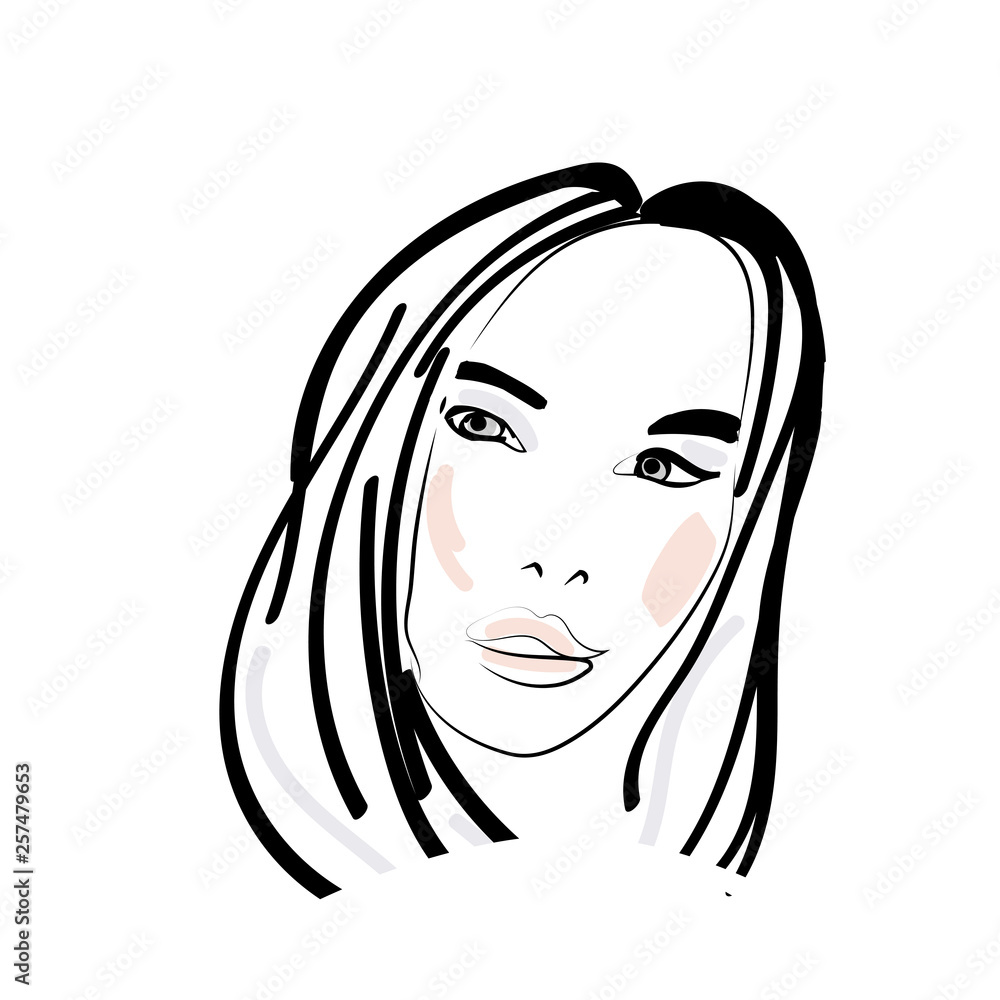 Logo of women long hair style icon, illistration beauty and fasihon Logo of women long hair style icon, illistration beauty and fasihon