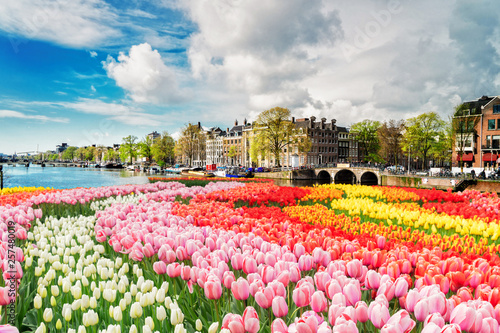 Canvas Print Amstel canal, Amsterdam