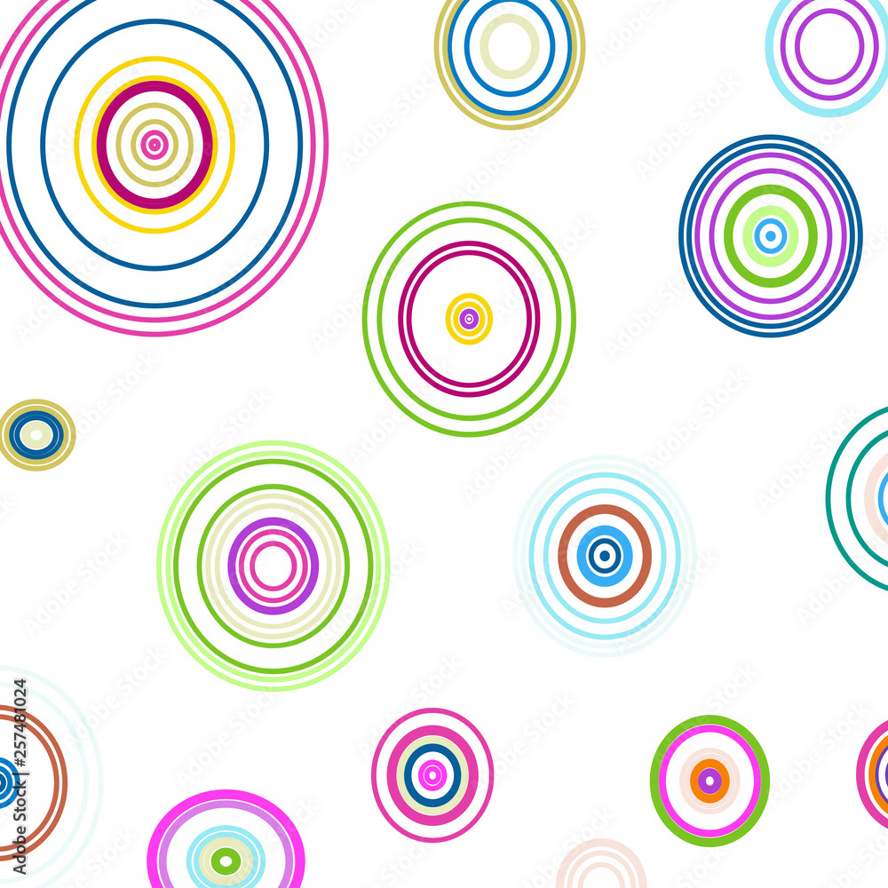 Colorful hoops on white background   