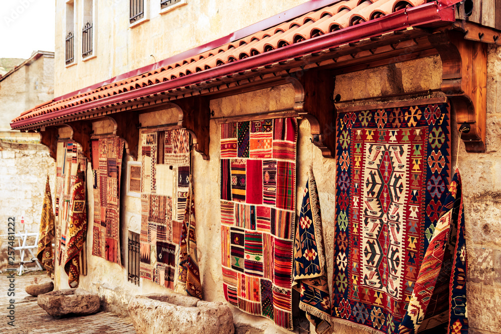 Turkish shop carpet shreds handmade.