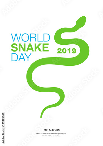 World snake day. Isolated symbol or icon snake on white background. Abstract sign snake. Vector illustration