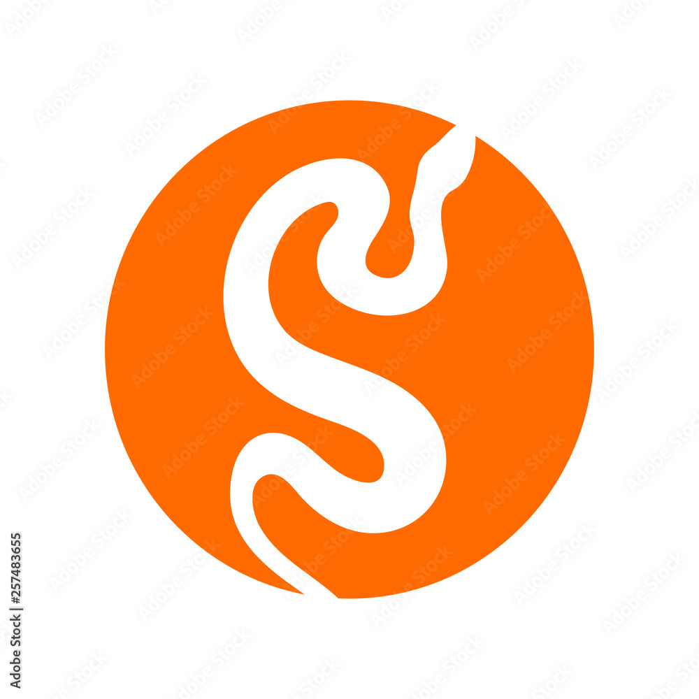 Sign silhouette snake. Isolated symbol icon snake Sign silhouette snake. Isolated symbol icon snake