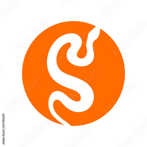 Sign silhouette snake. Isolated symbol icon snake