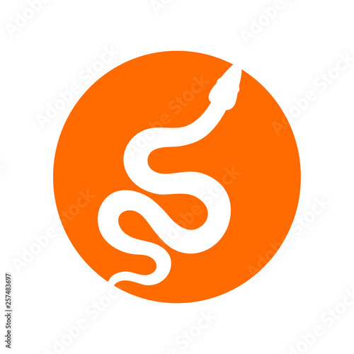 Sign silhouette snake. Isolated symbol icon snake