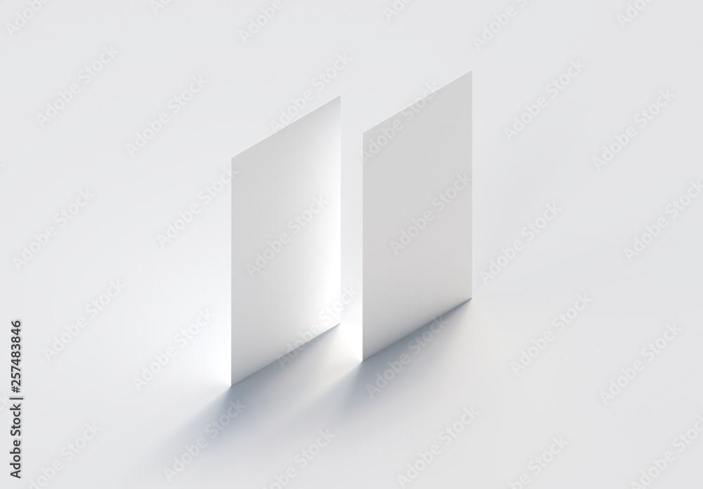 Isometric Business Cards Mockup. 3d rendering. Isometric Business Cards Mockup. 3d rendering.