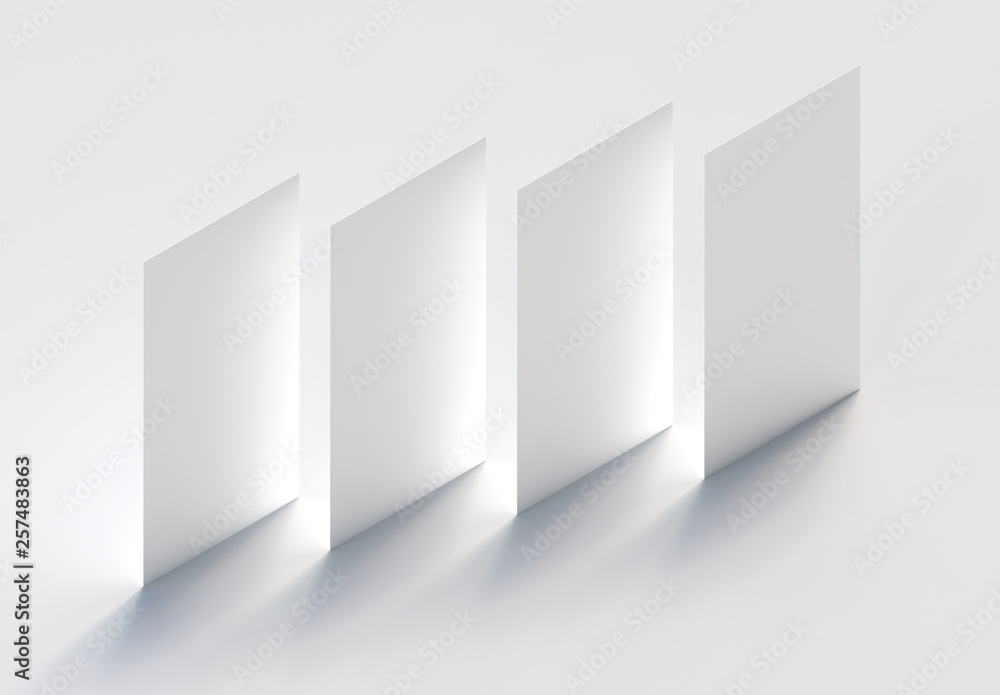 Fototapeta premium Isometric Business Cards Mockup. 3d rendering.