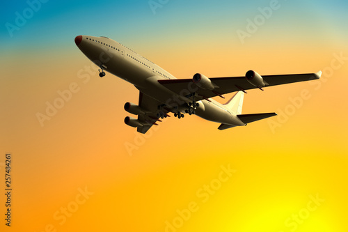 3D rendering of an airplane take off / landing