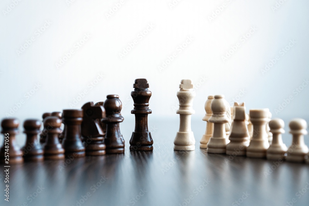 Chess figures on chessboard. concept of business strategy and tactic. Chess figures on chessboard. concept of business strategy and tactic.