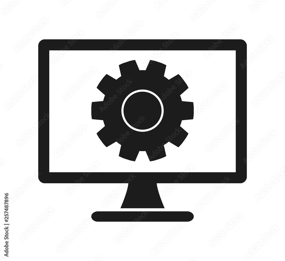 Computer settings Icon. Flat style vector EPS. Computer settings Icon. Flat style vector EPS.