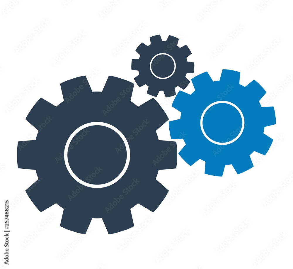 Settings Icon with Gear Symbol. Flat style vector EPS. Settings Icon with Gear Symbol. Flat style vector EPS.