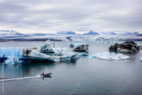 Icebergs in Jokulsarlon glacier lagoon, Iceland