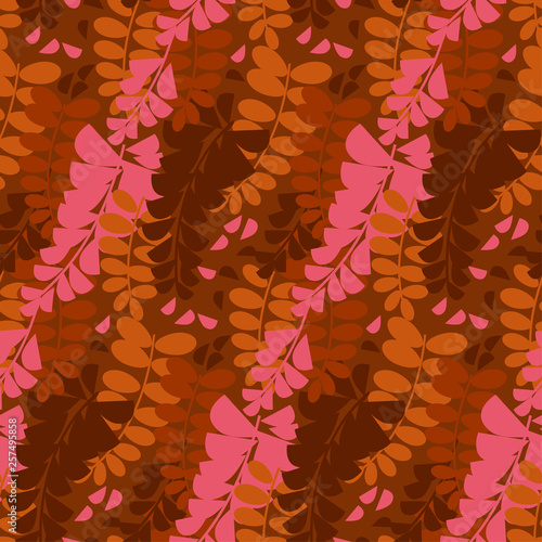 Abstract decorative acacia flower seamless pattern