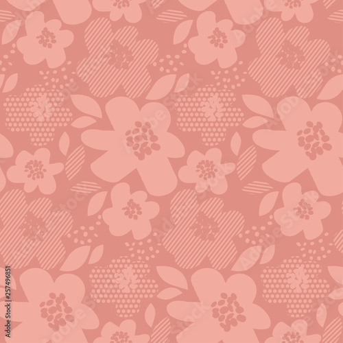 Pastel beige decorative floral repeatable motif