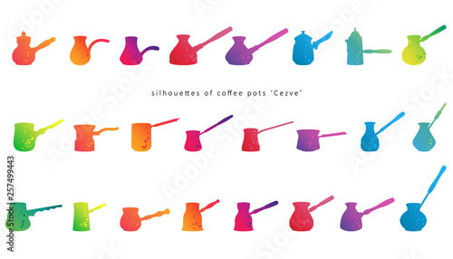 Coffe pots for turkish coffe, cezve shapes
