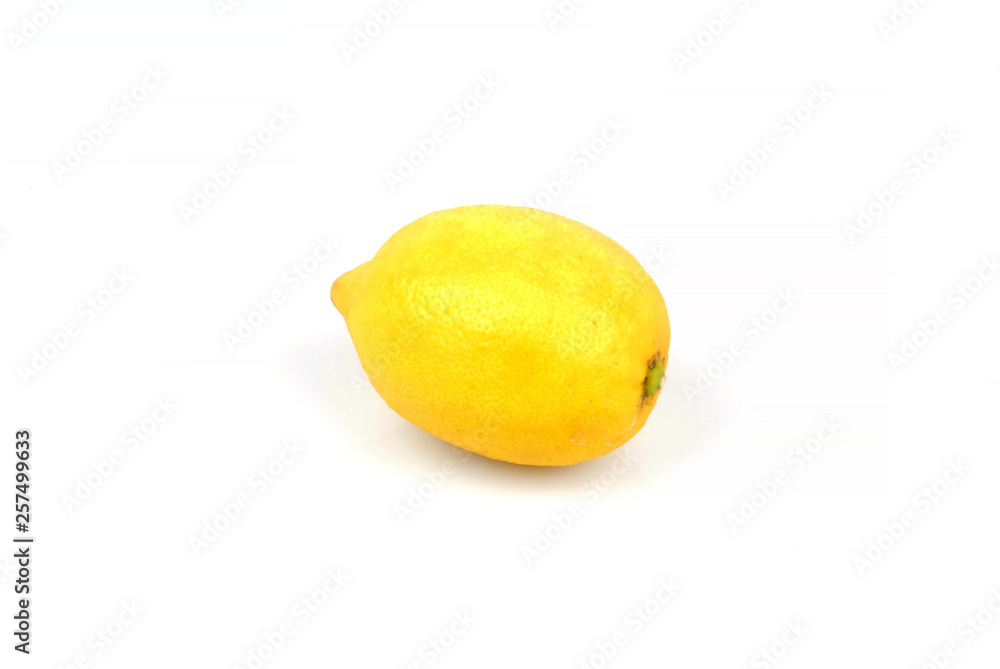 Single organic lemons on white background Single organic lemons on white background