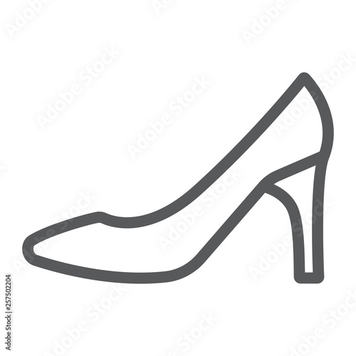 Women shoes line icon, female and footwear, high heel sign, vector graphics, a linear pattern on a white background.