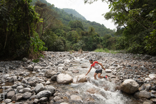 Trail running in?Los?Limones,?Xicotepec, Puebla State, Mexico photo