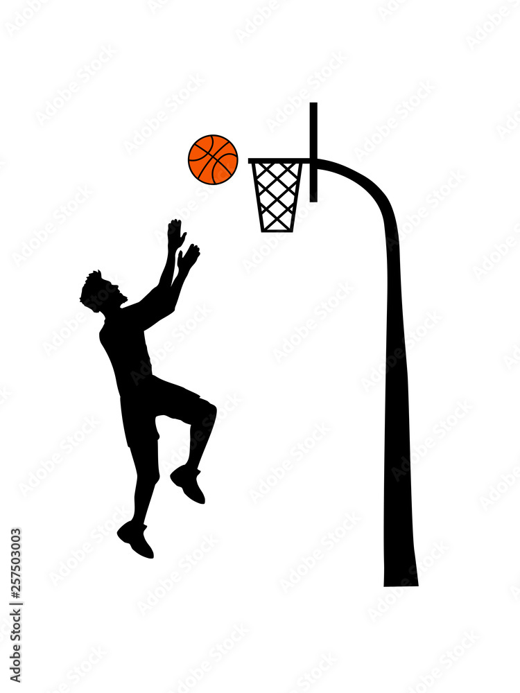springen basketball korb werfen spielen verein spaß sport stange club team  crew spiel fan trikot clipart design Illustration Stock | Adobe Stock