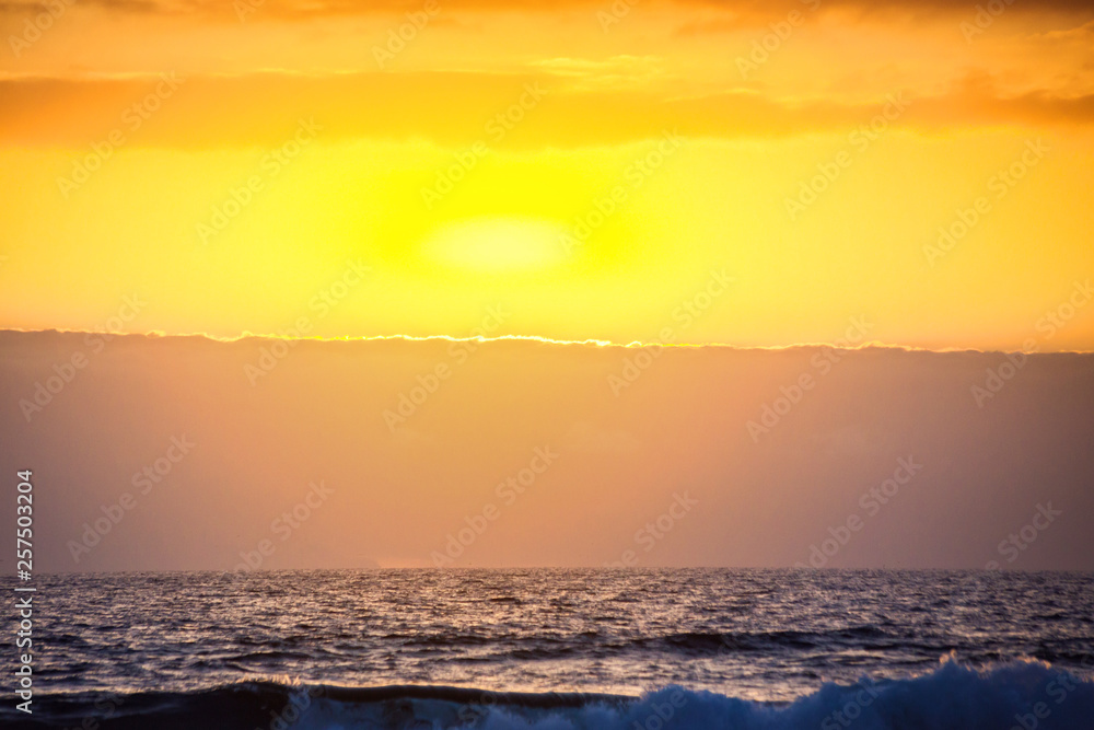 Obraz premium Sunset on the Atlantic Ocean in Tenerife Canary Island Spain