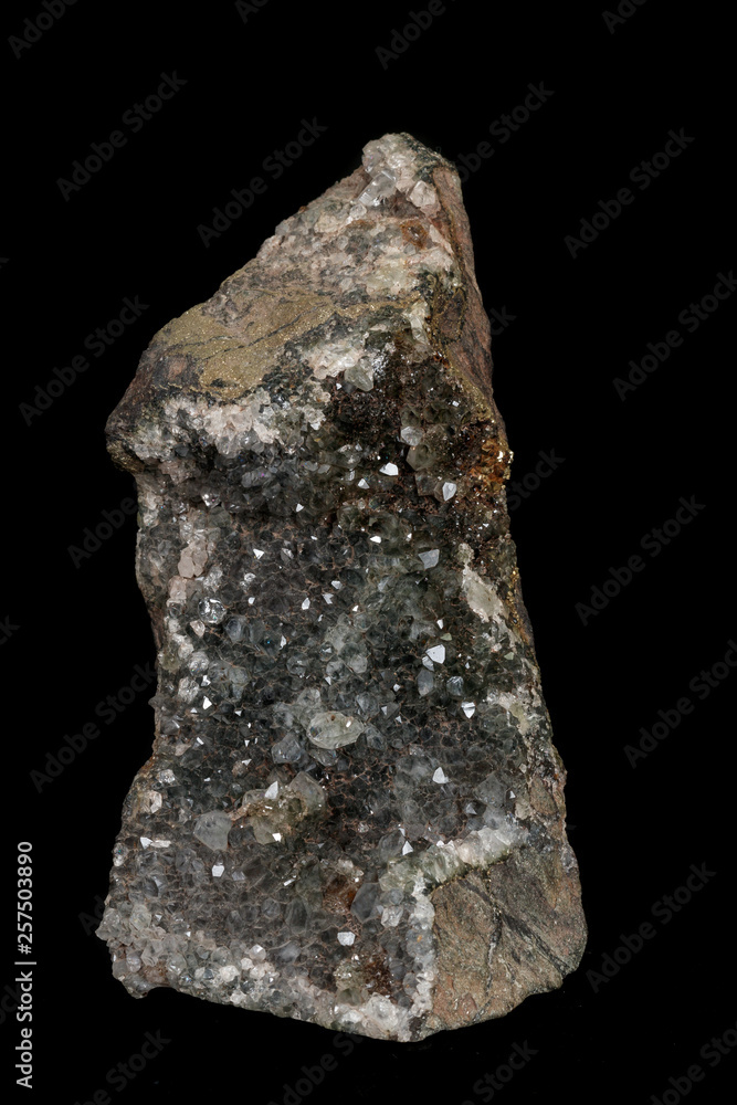 Macro stone mineral smoky quartz on a black background Macro stone mineral smoky quartz on a black background
