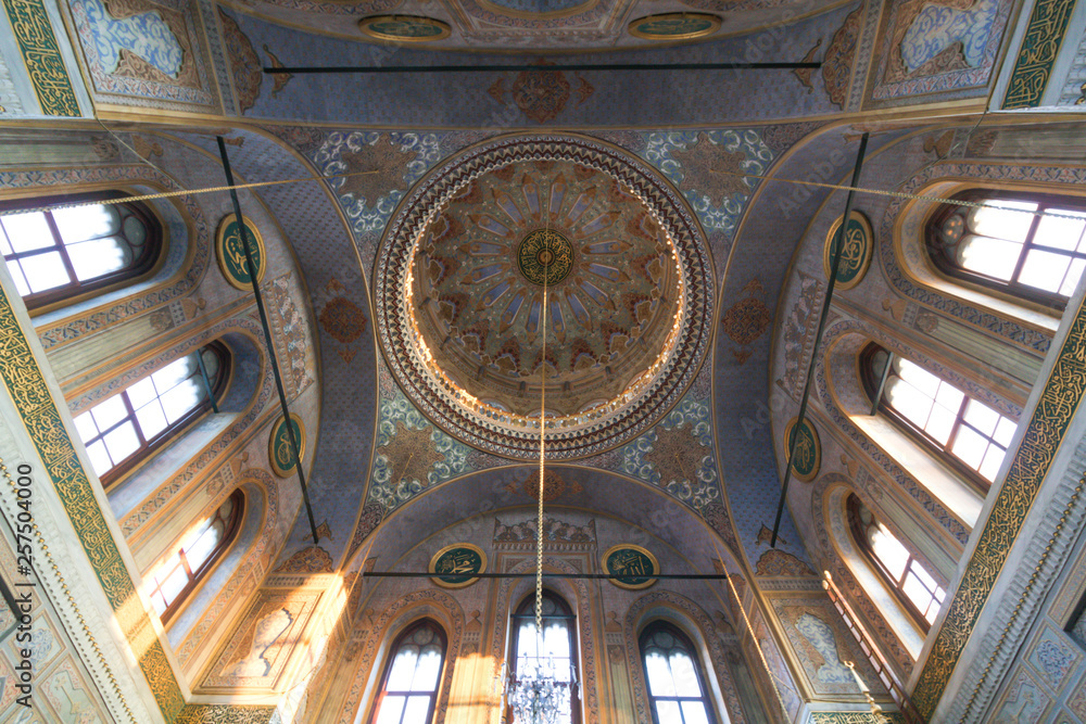 interior of pertevniyal valide mosque in istanbul