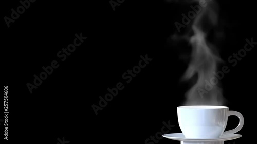 Cup of hot drink advertising with alpha channel